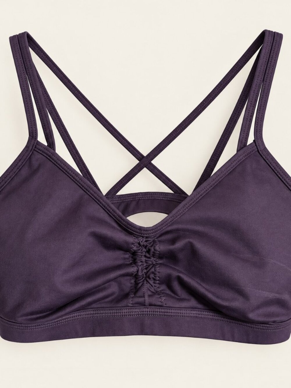 JoyLab Purple Ruched Caged Back Sports Bra Large